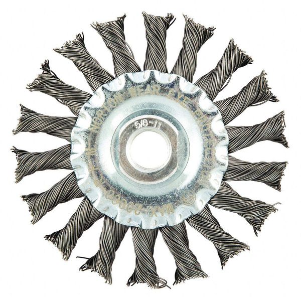 Wire Wheel Brush, Twisted, Carbon Steel (4 Pieces)
