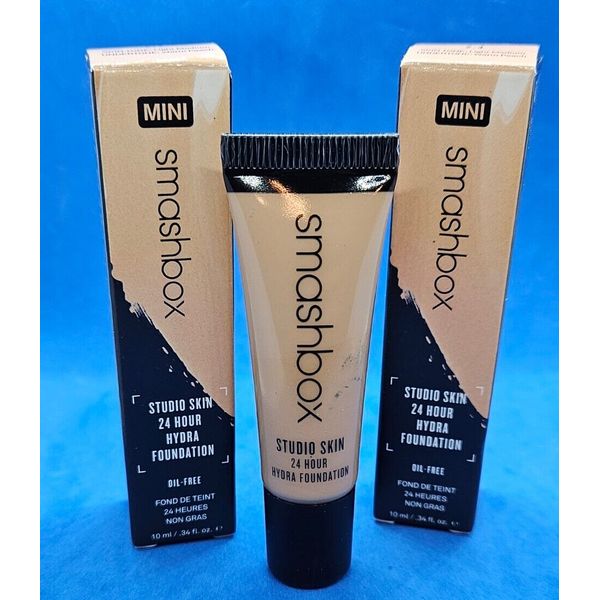 SMASHBOX Studio Skin 24hr Hydra Foundation 2.4 LT MEDIUM/WARM PEACH (LOT OF 2)