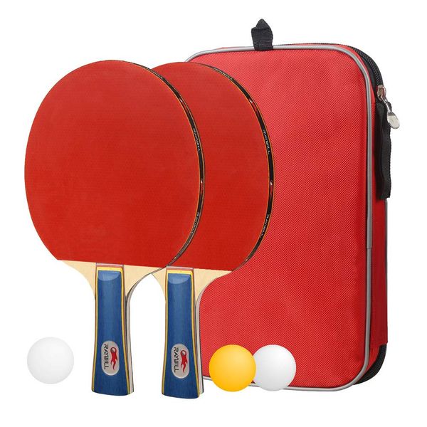 Table Tennis Rackets, Portable Racket, Ping Pong Balls, Table Tennis Set with Storage Bag, Handy Set of 2 Rackets and 3 Balls