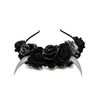 Handmade Black & Silver Devil Horns Headband