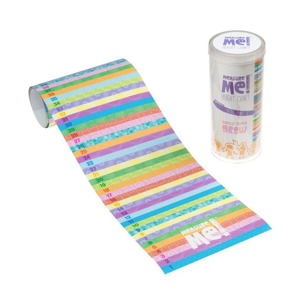 Measure Me! Roll-Up Height Chart For Children - Pastel Rows