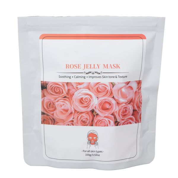 Sonew Peel-Off Jelly Mask, Jelly Mask Powder für Gesichtsbehandlungen, Face Mask Powder für Feuchtigkeitsspendend, Fältchen Entfernend,100g(Rosengelee-Maskenpulver)