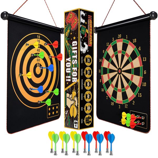 Givevan Magnetic Dart Board for Kids, Gifts Ideas for Teenage Boys Girls, Dartboard Games, Toys for Teen Age 6 7 8 9 10 11 12 13 14 15 16 Years, Cool Stuff for Christmas, Room Decor