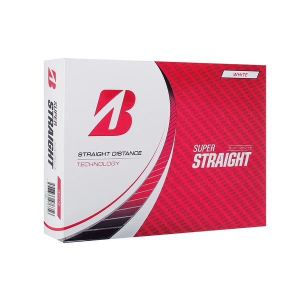 Bridgestone Super Straight Golf Balls, 2023 Model, 12 Balls, White