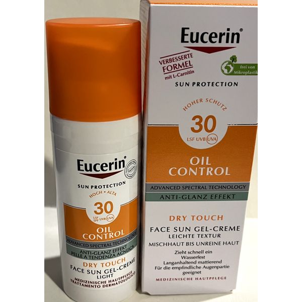 EUCERIN SUN OIL CONTROL DRY TOUCH SPF30 Face Sun GEL CREAM 50ml NIB