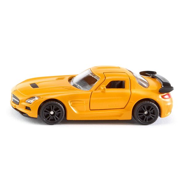 siku 1542, Mercedes-Benz SLS AMG Black Series sports car, Metal/Plastic, Orange, Opening gull-wing doors, Rubberised tyres