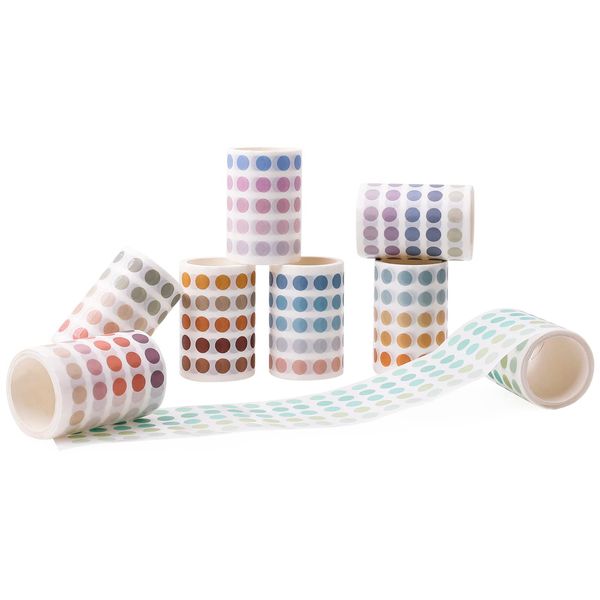 NOGAMOGA 8 Rollen Washi Dot Aufkleber, 8mm Kreis Aufkleber Washi Tape Kleine Runde Farbkodierung Etiketten für Bullet Journals, Planer, Kalender, Scrapbooking Foto