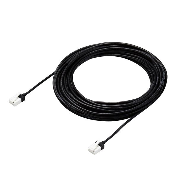 Elecom ECLD-GPASSTB100 LAN Cable, CAT6A, 32.8 ft (10 m), No Cracks, Super Slim, Black