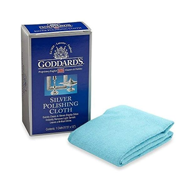 Goddard’s Sterling Silver Polishing Cloth for Jewelry – 100% English Cotton Silver Cleaning Cloth to Dust & Shine – Silver & Gold Jewelry Polishing Cloths w/Exclusive Anti-Tarnish Agents (2-Pack)