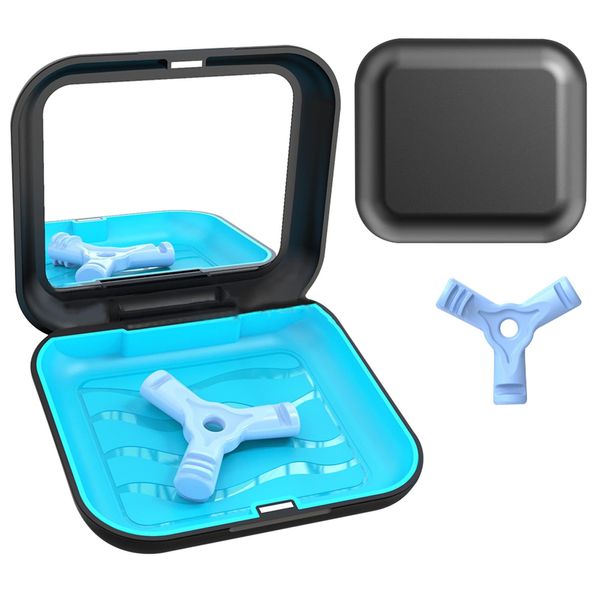 Retainer Case With Mirror and 2 Teeth Aligner,Portable Square Retainer Case, Orthodontic Denture Box,Dental Case for Aligner,Mouth Guard