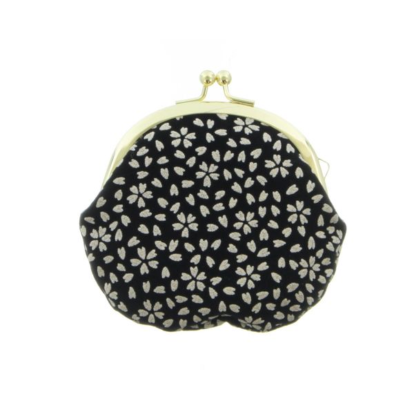 印伝 Tone Cattails complain Round (Small Cherry) Black 2244 – 1 