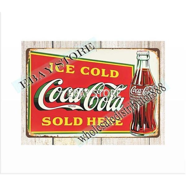 classic soda pop  soft drink tin sign  rustic yard signs