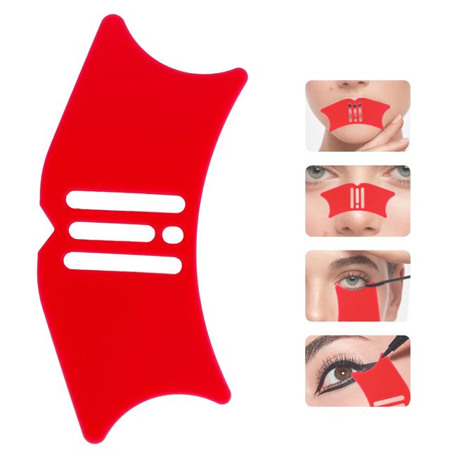 Silicone Nose Shadow Tool, Nose Shadow High Gloss Stencils, Multifunctional Eyeliner Stencils, Lipstick Wearing Aid Silicone Drawing Aid Tool Reusable Eyeliner Applicator for Makeup Tool (red)