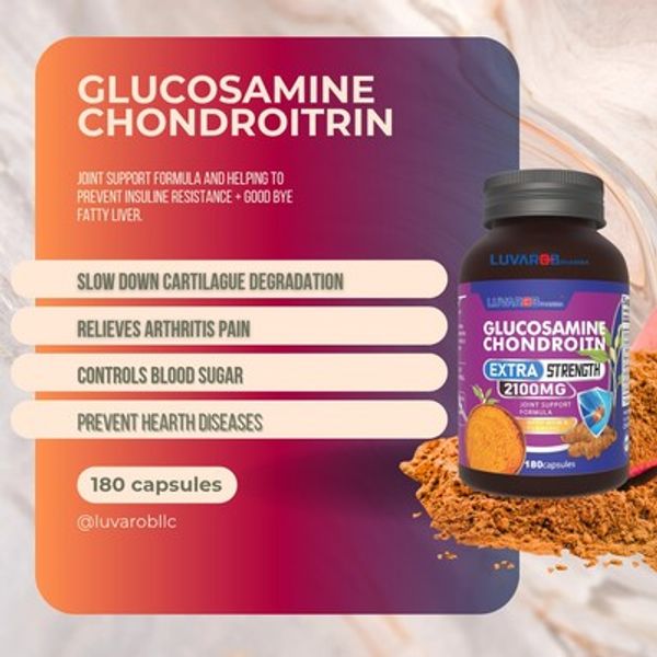 Glucosamine & Chondroitrin With Tumeric & Msm Extra Strenght 3x 180 Capsules