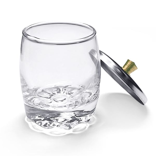 Crystal Disinfection Glass Cup Acrylic Liquid Powder Dappen Dish with Stainless Steel Metal Lid Glassware Tool For Nail Art,HJ-NAPB028