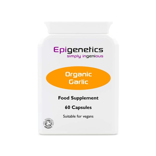 Organic Garlic 450mg | Natural Allium Sativum Herb Supplement | 60 Vegan Friendly Capsules UK Made | 1 Capsule Daily (2 Month Supply)