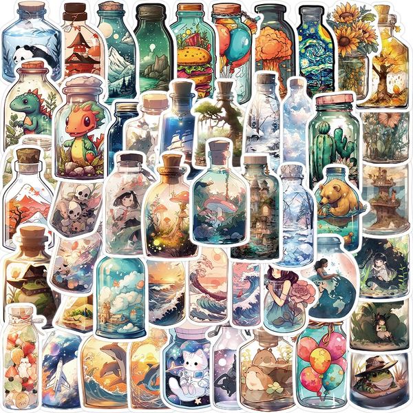 Aesthetic Aufkleber 50 Stücke, Vintage Stickers für Scrapbook Laptop Kindle Wasserflaschen iPad Koffer Gitarre