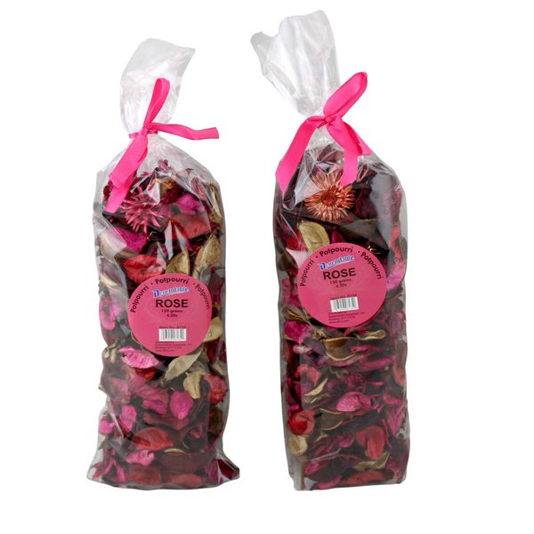 Fresh Scent Potpourri Petal Bowl and Vase Filler Home Decor 2 Large Bags 120 Grams Each (Rose)