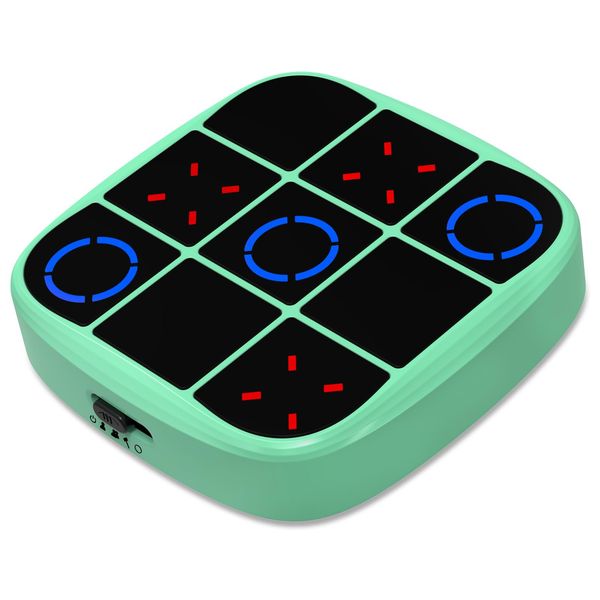 Tic Tac Toe Bolt Game, 4-in-1 Handheld Puzzle Game Console,Electronic Tic Tac Toe Game for Educational and Memory Growth, Portable Travel Games for Car Ride, Board Games for Kids and Adults(Cyan)