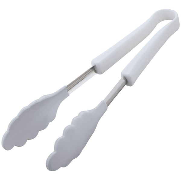 Shimomura Planning Sales 39958 Silicone Tongs, No Scratches on Frying Pans, Made in Japan, Dishwasher-Safe, Fried Food, Easy Grab, Serving Use, Heat Resistant, White