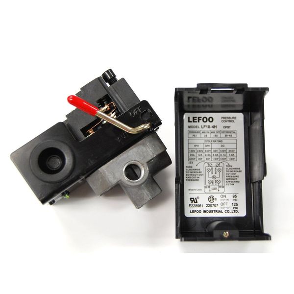 AIR COMPRESSOR PRESSURE SWITCH 95 125 PSI, 4 PORT, 1/4"