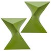 LeisureMod Randolph Modern Triangle End Table in Green Set of 2