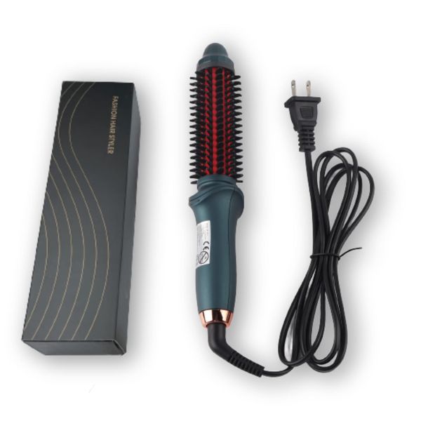 Curling Straight Brush Thermostatic Hair Curling Wand 2 in 1 Curler, Portable Electric Hair Curling Brush Dual Purpose Curler Straightener Kit, Anti Scald PTC Heater Styler Brush Hair Curler