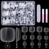 MELLIEX 240 Pieces False Toenails Set, 12 Sizes Acrylic Clear Toe Nail Tips Artificial Fake Stick On Toe Nails with Glue and Box for Women Girls Nail Salon and Nail Art DIY