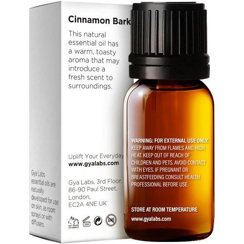 Gya Labs Cinnamon Oil - 100% Natural Cinnamon Essential Oil for Diffuser - Cinnamon Bark Essential Oil for Skin & Hair - Cinnamon Oil for Lips, Body & Candle Making - Spicy, Sweet Scent (0.34 Fl Oz)