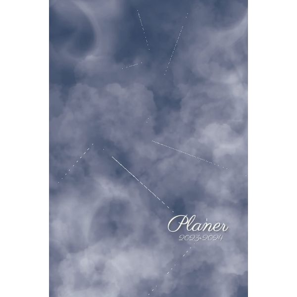 Blue sky pattern hardcover notebook: 6x9 99 pages Daily planner 2023-2024