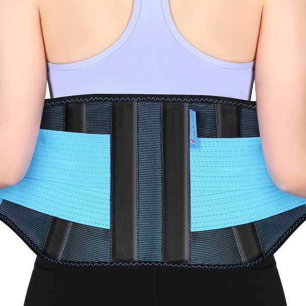 T TIMTAKBO 2.0 Version Lower Back Brace for Pain Relief, Back Brace for Lifting at Work, Back Brace for Herniated Disc and Sciatica, Back Support Belt for Women Men (Blue, 3XL)