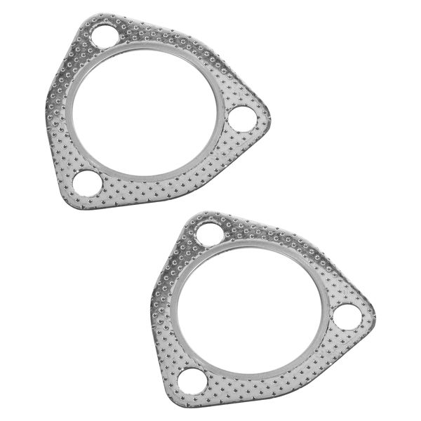 RACOONA 2PCS Exhaust Gasket,Car Accessories High Temp Exhaust Gasket with SS Fire Ring,Bolt Exhaust Flange Gasket,Exhaust Gasket Replacement,Used for Exhaust Turbo Catback Headers (2.5")