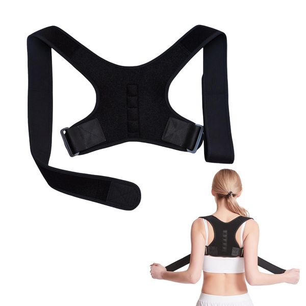 CANFIED Posture Corrector for Women & Men - Breathable Back Brace Support Belt for Upper Back Pain Relief, Spine Alignment, Adjustable Posture Corrector for Workout, Gym, Office (Sports Design)