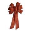 10" Hand Made Wired Rust Squares Wreath Bow - Thanksgiving Fall Autumn Orange