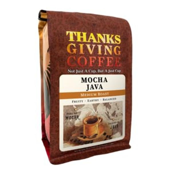 Thanksgiving Coffee "Mocha Java" Medium Roasted Whole Bean Coffee - 12 Ounce Bag