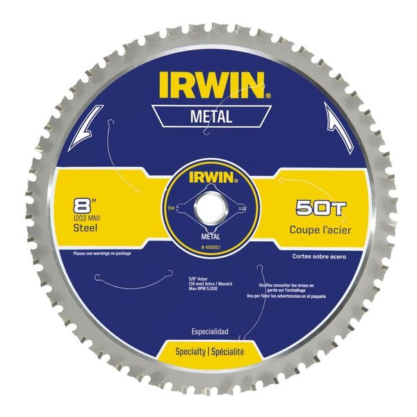 IRWIN 8-Inch Circular Saw Blade, Metal-Cutting, 50-Tooth (4935557)