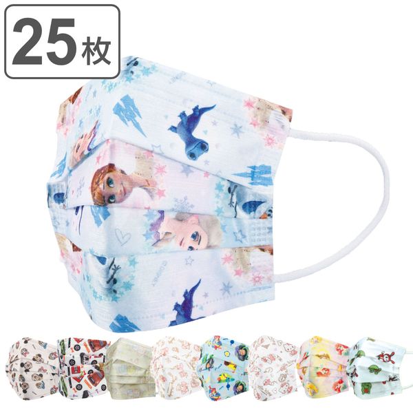 Masks, non-woven masks for children, 25 pieces, character masks (Mickey &amp; Friends, Toy Story, Sumikko Gurashi, Hello Kitty, My Melody, Princess, Frozen, Tomica, Maizen Sisters, non-woven masks, 25 pieces, 3D, children, cute)