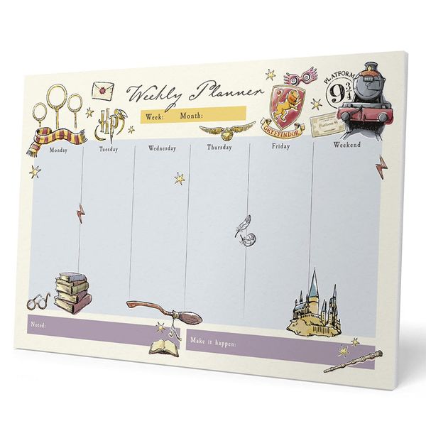 Grupo Erik Harry Potter Weekly Planner A4 | Harry Potter Calendar | Family Calendar | 54 Tear Off Pages | Desk Calendar | Organiser Planner | Hogwarts Gifts | Harry Potter Gifts