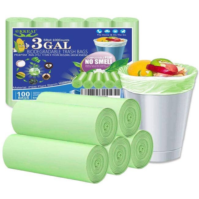 5 Rolls/100 Counts Small Garbage Bags for Office, Kitchen,Bedroom