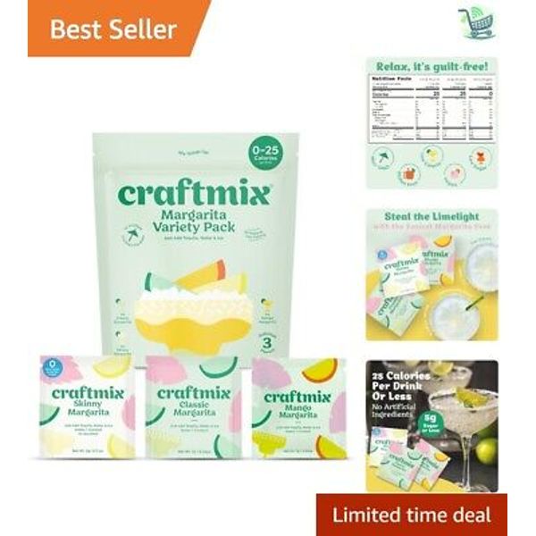 12 Pack Margarita Cocktail Mix - Non-GMO, Dairy & Gluten-Free Instant Mix