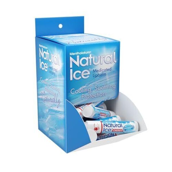 Mentholatum Natural Ice Cherry Flavor Medicated Lip Balm, Hydrating Lip Care