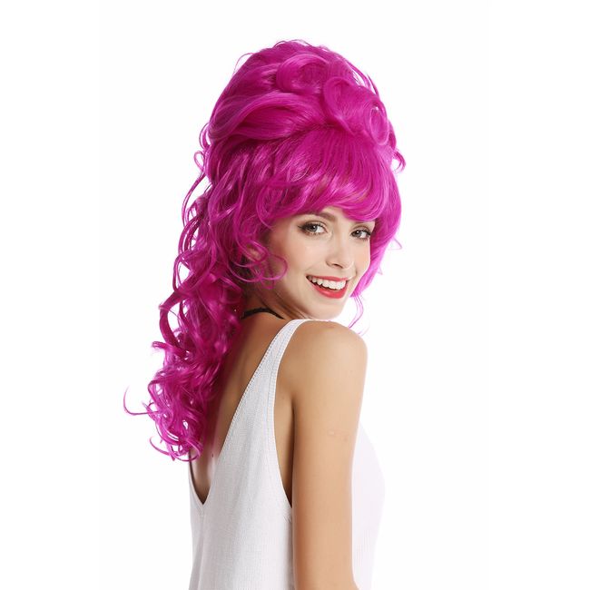 WIG ME UP - GF-W2418-TF2405 Quality Lady Wig Baroque 60s Beehive Retro Bun curly long light purple violet Pop Singer