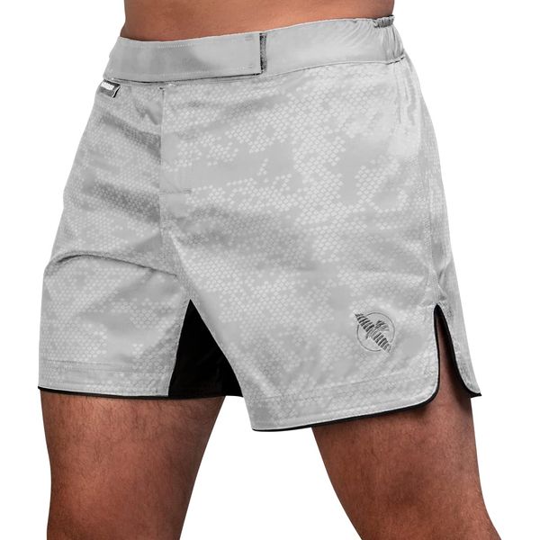 Hayabusa Hexagon Mid-Thigh Fight Short - White, Small