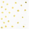 Creative Converting White and Gold Foil Dot Beverage Napkins, 16 Count