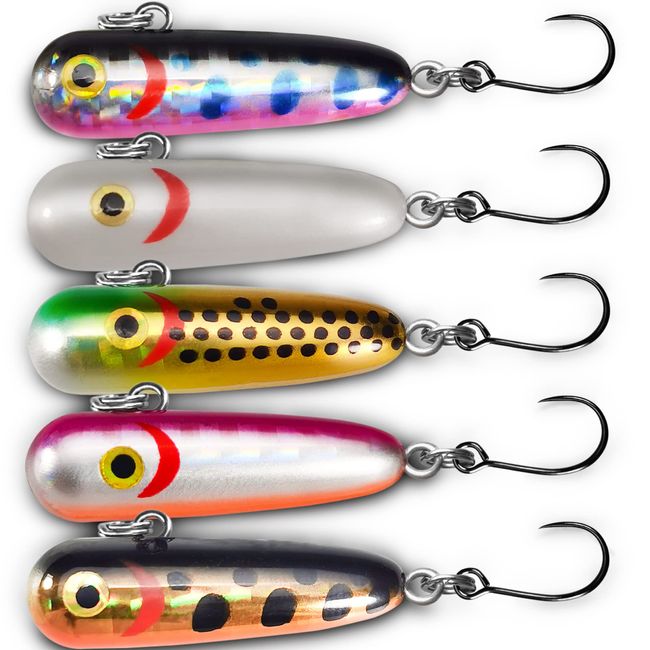 Fishing Lure Set, Vmsixvm, Fishing Tackle Set, Management Fishing Sites, Streams, Lures, Includes Trout Spoon, Lure, Crankbait, Sinking Minnow, Swivel, Snap, Spinner Lure, Rainbow Trout, Barbless Hook, For Bass Fishing, Saltwater Fishing, Freshwater Fishi