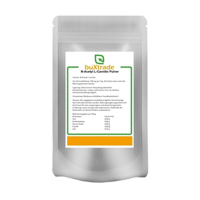 2x 1 kg N-Acetyl-L-Carnitin Pulver | Non-GMO | Vegan | L-Carnitin | Buxtrade