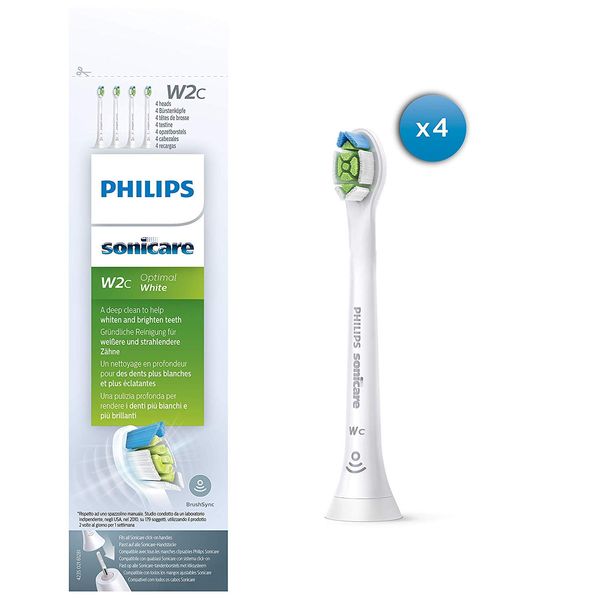 Philips HX6074/01 Sonicare White Plus Replacement Brush, (Formerly Diamond Clean), Mini, 4 Pieces