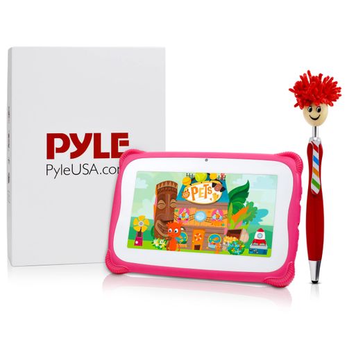 7" Full HD Android Tablet for Kids - 1080p Full HD Display, Quad-Core Processor 1GB+8GB Storage Tablet, 1GB RAM, 0.3+2MP Camera, Long Battery Life (Pink)