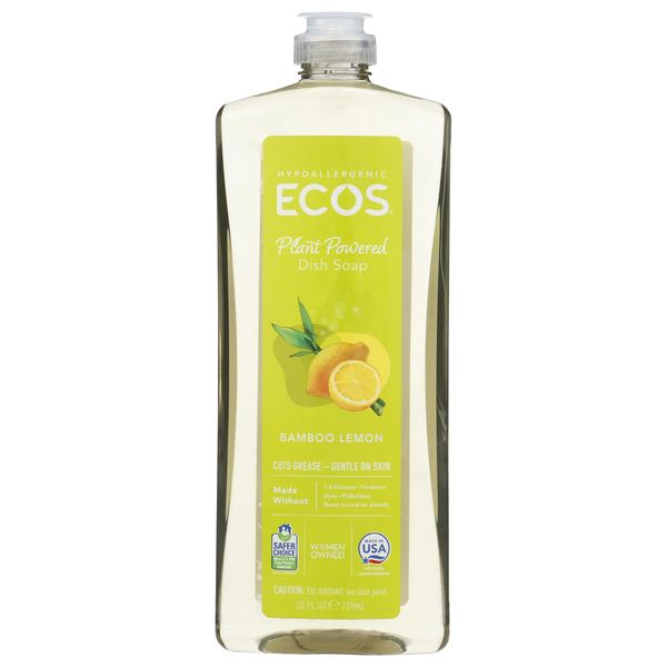 ECOS, Dish Soap Bamboo Lemon, 25 Fl Oz