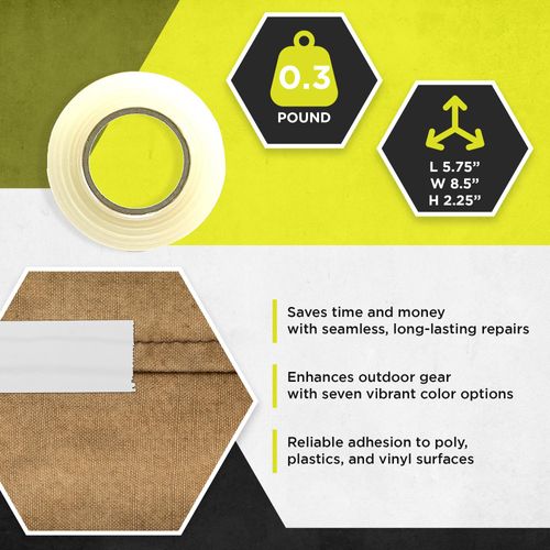 Tarp Tape 2 Inch Vinyl Tape for Tarpaulins, Covers, Awnings, Tents, Hay Covers, Agriculture, Construction, Boating, and Recreational